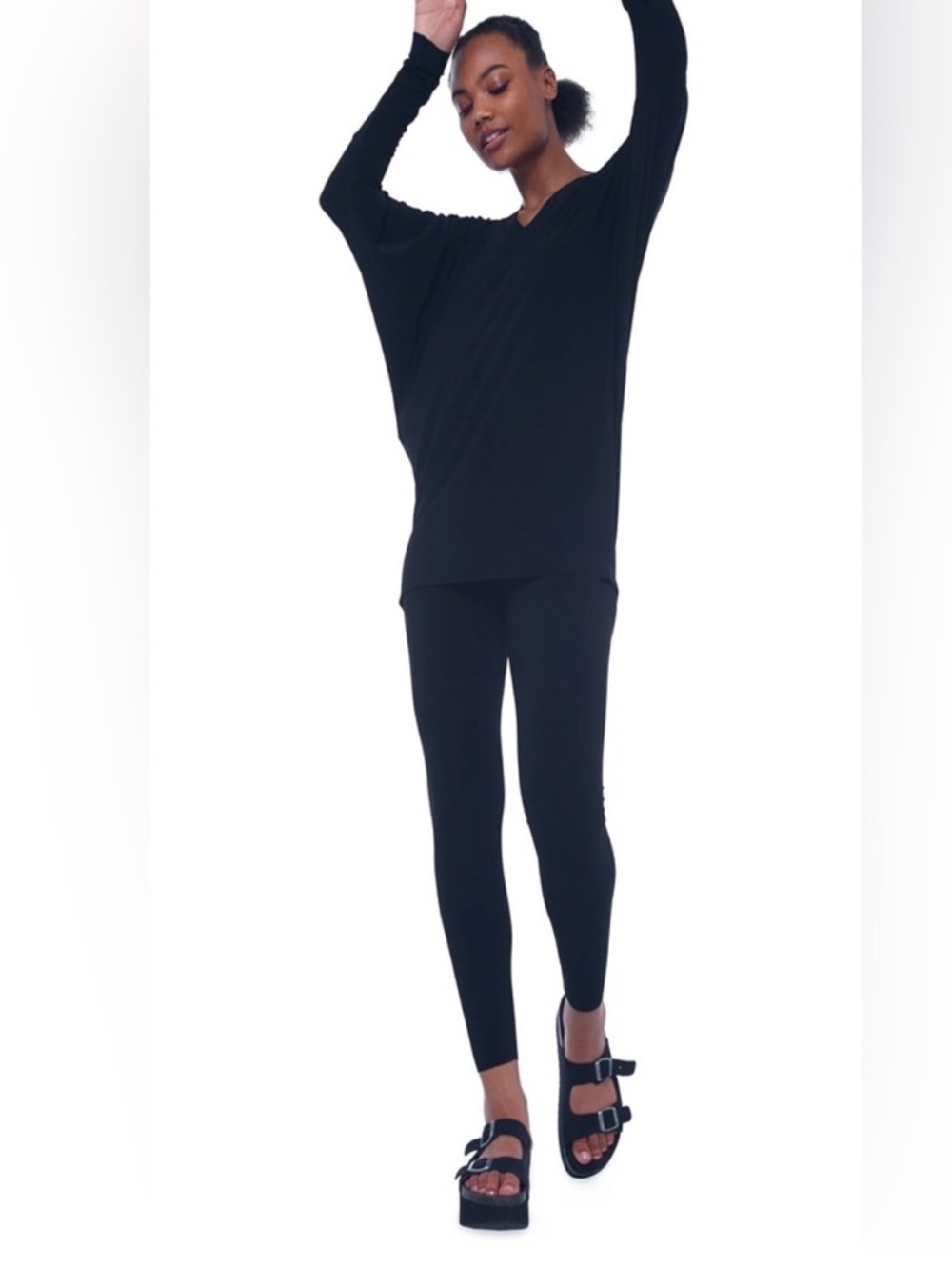 Anthropologie SEN Leticia Dolman Batwing hi lo top Small Black